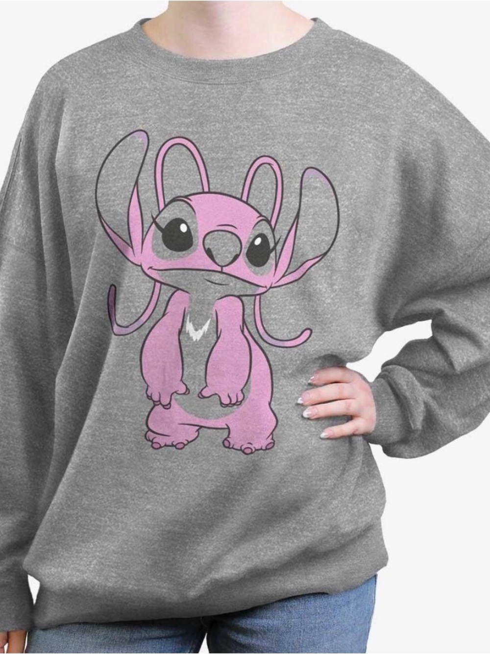 Disney Lilo & Stitch Big Angel Womens Oversized Sweatshirt